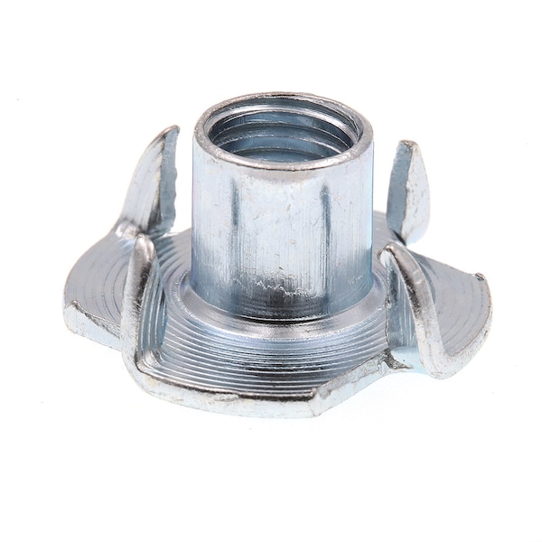 Prime-Line T-Nut, 3 Prongs, 5/16"-18, Steel, Zinc Plated, 7/16 in Barrel Ht, 25 PK 9078032 - main